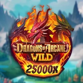 Dragons of Arcane Wild slot logo by Foxium at AllySpin Casino